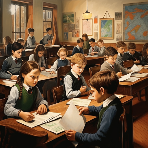 Group of students learning in classroom Group of students learning in classroom