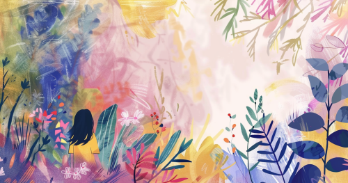 Children's book page with drawing