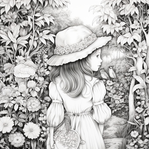 Children Colouring Book Secret Garden