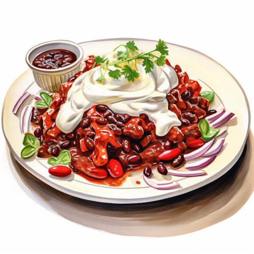Colorful Chili Con Carne with Sour Cream