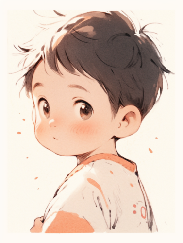 Minimalist Chinese Boy Character Design