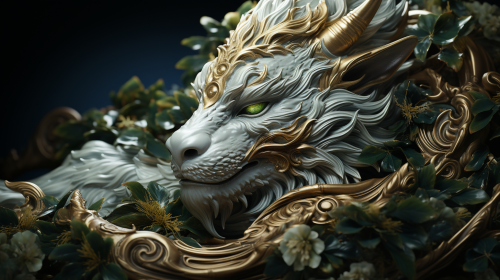 Sleeping Chinese Dragon on Tall Tree | Fantasy Sleeping Chinese Dragon on Tall Tree | Fantasy