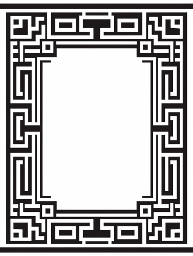 Black and white Chinese frame vector art