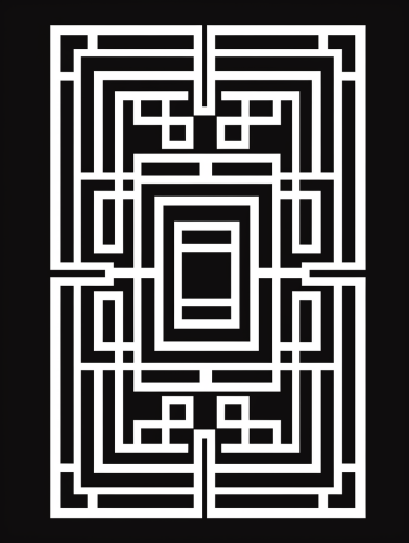 Chinese rectangle design in black and white