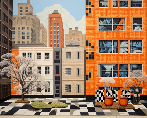 Chinese White Pottery Residential Building Artwork