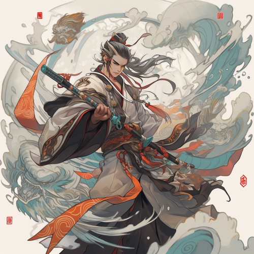 Chinese Swordsman Magician Paper Talisman Chinese Swordsman Magician Paper Talisman