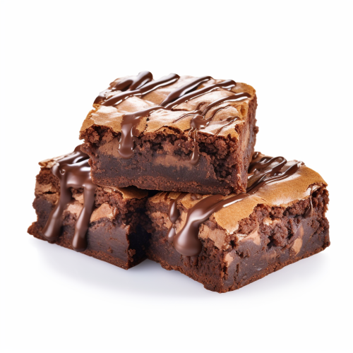 Stack of chocolate gooey brownies