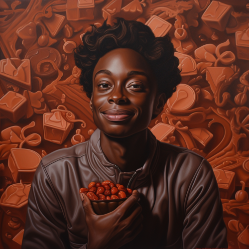 A person passionately enjoys chocolate A person passionately enjoys chocolate