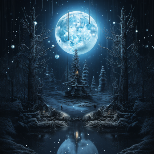 Mysterious Christmas Eve Moon Engraving