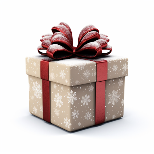 Realistic Christmas Gift on White Background