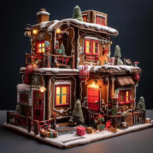 Christmas gingerbread house shipping container
