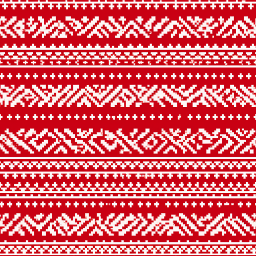 Christmas jumper pattern with fair isle pixel geometric design