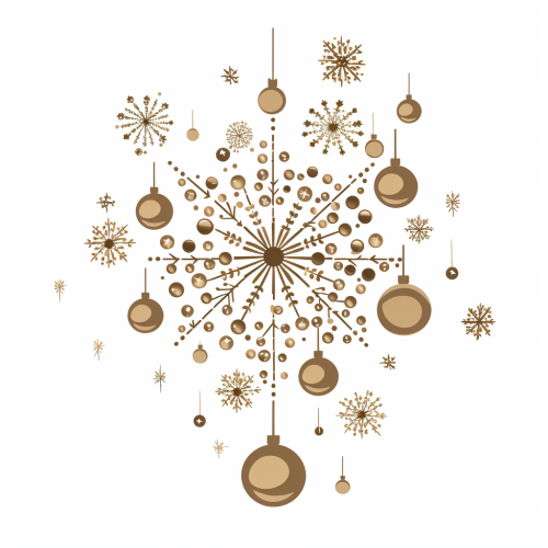Simplified Christmas ornament elements