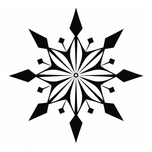 Black and White Christmas Star Flock