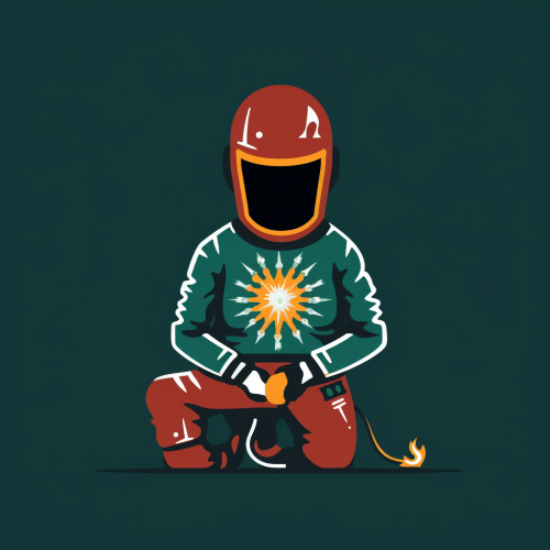 Cartoon welding design on Christmas sweater