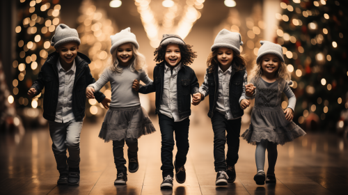 Eccentric children performing Christmas dance