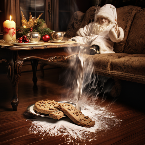 Transparent ghost hand reaching for Christmas cookie