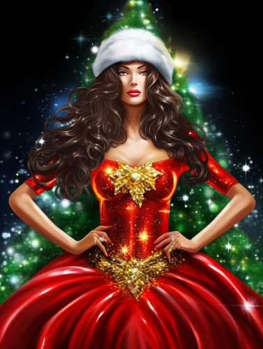 Christmas goddess with superpowers