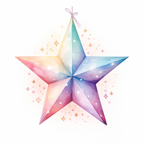 Cartoon Christmas star on white background