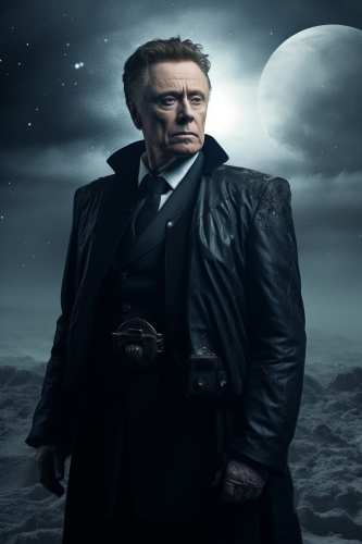 Christopher Walken on Moon in Dark Sky