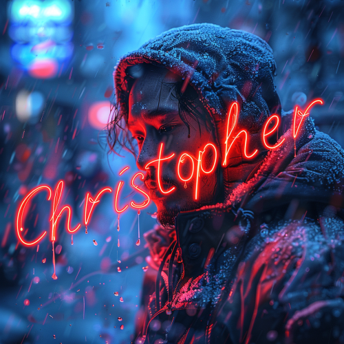 Glitchy Christopher Logo in Cold Universe Glitchy Christopher Logo in Cold Universe