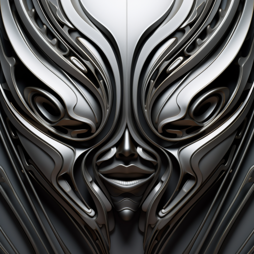 Abstract chrome art with neotribal inspiration