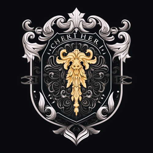 Black and White Church Crest Shield