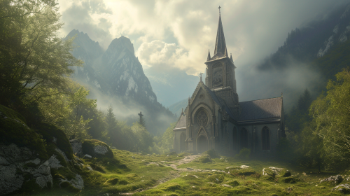 Fantasy World Church Cinematic Still