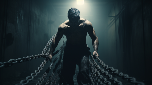 Cinematic prison escape with rope