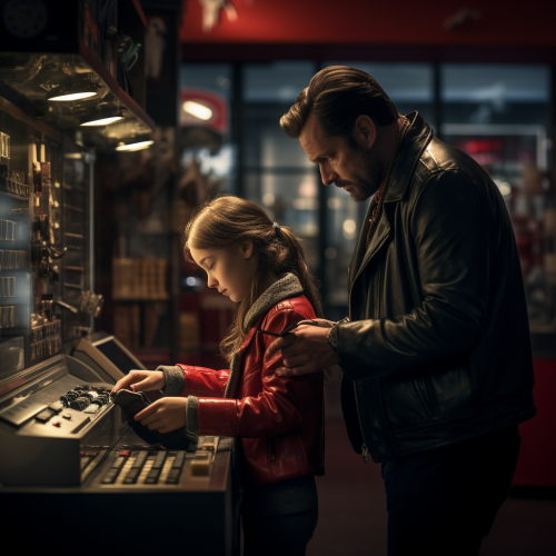 girl in pawn shop handing over password