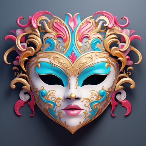 Circus mask with heart shape