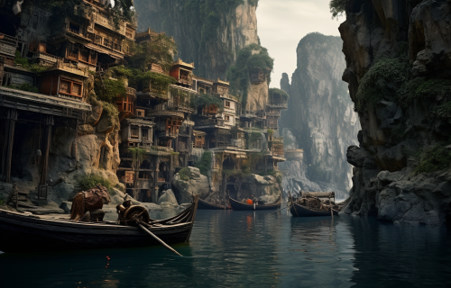 Scenic View of City Delta with Lake and River  ?