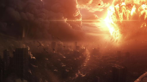 Nuclear explosion in city