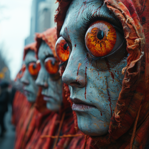 City People wearing Eyeball Masks