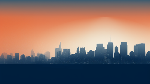 City skyline with negative space above City skyline with negative space above