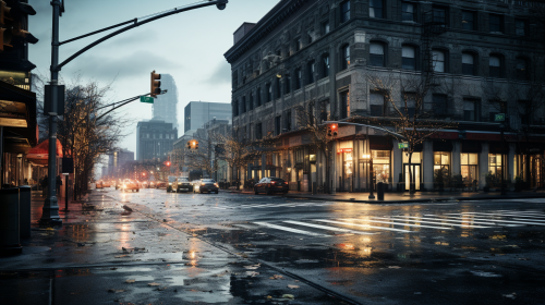 Realistic city street with natural light