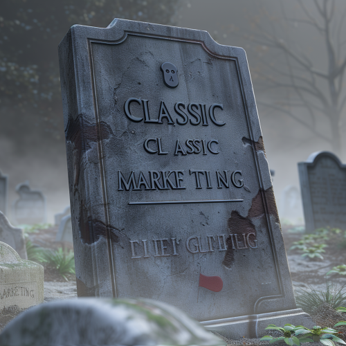 Graveyard with Classic Marketing Social Media Gravestone