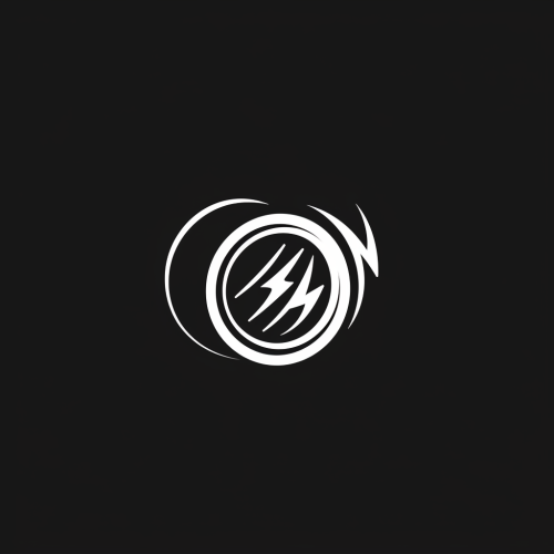 Abstract icon of classic racing rim and tire