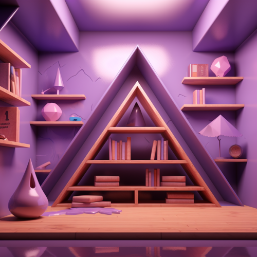 Colorful Isosceles Triangle on Bookshelf Colorful Isosceles Triangle on Bookshelf