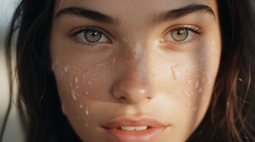 Close-Up of Woman's Perfect Skin in Skincare Photography Close-Up of Woman's Perfect Skin in Skincare Photography