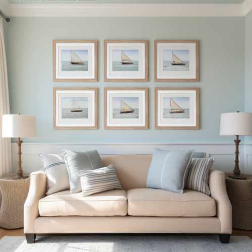 Coastal Mariner Room Empty Frames