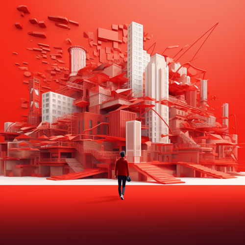 Coca-Cola advertisement in 3D geometric space