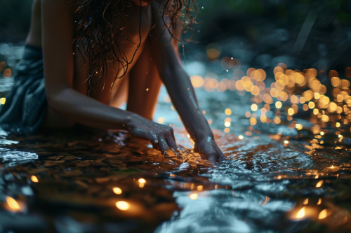 Beautiful young woman touching her legs