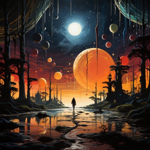 Mystical colors exploding in space