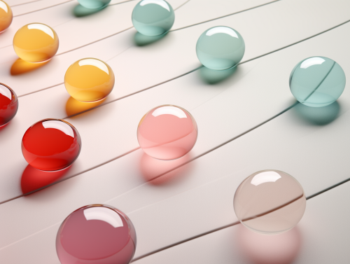 Various Colored Marbles on Table