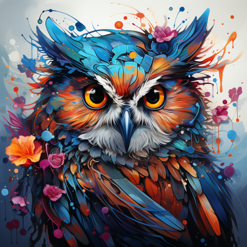 Beautiful artistic owl without background