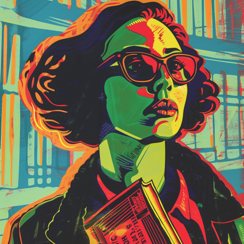 Colorful librarian GTA style print