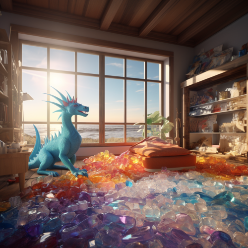 Vibrant room with melting ice cubes Vibrant room with melting ice cubes