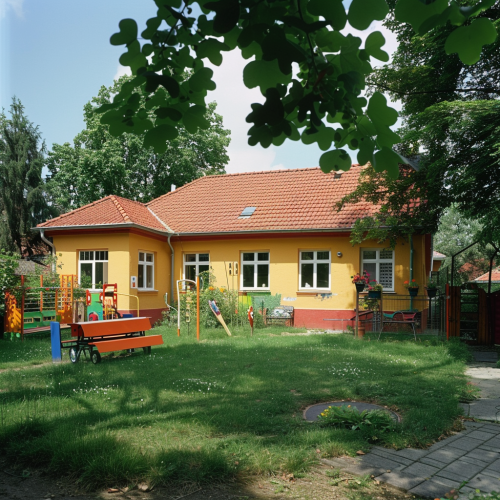 Colorful Kindergarten Garden Playground Building Colorful Kindergarten Garden Playground Building