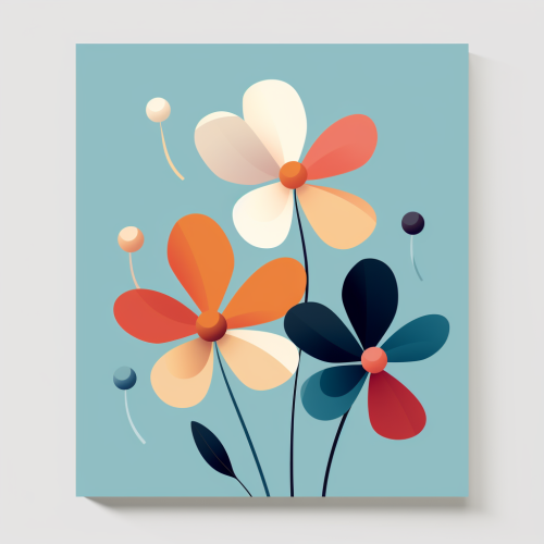 Abstract 2D Minimal Flowers Design
